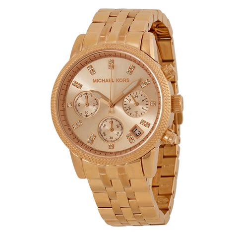 michael kors chronograph watch rose gold amazon|Michael Kors ritz chronograph.